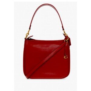 NWT Coach Soft Pebble Leather Cary Shoulder Bag with Convertible Straps-Cherry